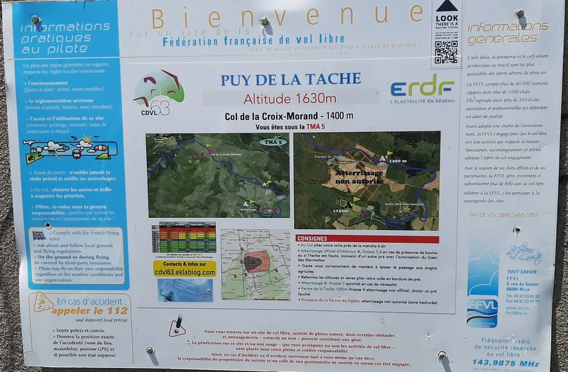 Panneau information Puy de la Tâche